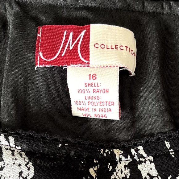 JL lined, flared skirt, black and white - Picture 2 of 4